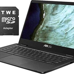 ASUS Chromebook 14" HD LED-Backlit Screen Laptop, Intel Celeron N3350, 4GB DDR4, 32GB eMMC SSD, Wi-Fi, Bluetooth, Webcam, Online Class Ready, Chrome OS, TWE 64GB MicroSD Card