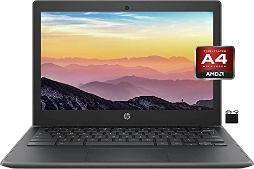 H P 11.6" Chromebook Laptop Student Business (2022 Newest Model), AMDA4-9120C(up to 2.4GHz), 4GB DDR4 RAM, 32GB eMMC 802.11AC WiFi, Bluetooth 5.0 Black, Chrome OS Nowco Accessories