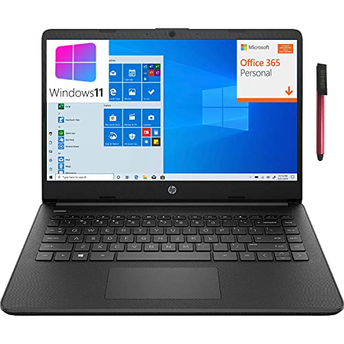 HP [Windows 11 S] 14 14" Laptop Computer, Intel Quad-Core Celeron N4120 Processor, 4GB DDR4 RAM, 128GB Storage (64GB eMMC + 64GB Flash Drive), 802.11AC WiFi, Bluetooth 5.0, Type-C, Jet Black