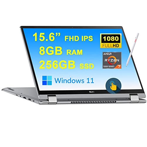 Asus Zenbook Flip 15 2-in-1 Laptop 15.6” FHD IPS Slim bezels Touchscreen AMD Ryzen 5000 Series Octa-core Ryzen 7 5700U (Beat i7-10710U) 8GB RAM 256GB SSD GeForce MX450 2GB Backlit Win11 Silver + Pen