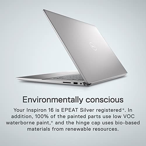 Dell Inspiron 16 5625 Small Thin & Light Portable Laptop - 16 inch FHD+ (1920 x 1200) Display, AMD Ryzen 7 5825U, 16GB DDR4 RAM, 512GB SSD, Radeon Graphics, Bluetooth, Windows 11 Pro - Silver