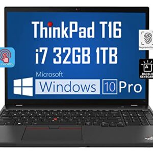 Lenovo ThinkPad T16 16" WUXGA Touchscreen Business Laptop (Intel i7-1270P VPro, 32GB RAM, 1TB SSD) Backlit KB, Thunderbolt 4, Fingerprint, Wi-Fi 6E, 3-Year Warranty, IR-Webcam, Win 10 / Win 11 Pro