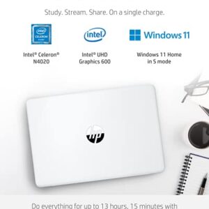 HP Stream 11 Laptop, Intel Celeron N4020, 4 GB RAM, 64 GB Storage, 11.6” HD Anti-Glare Display, Windows 11, Long Battery Life, Thin & Portable, Includes Microsoft 365 (11-ak0040nr, 2021 Diamond White)