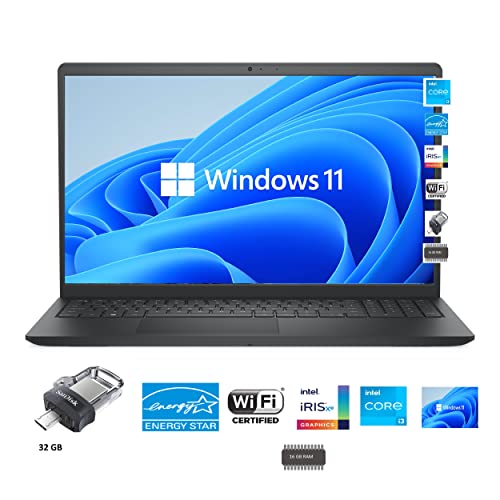 Dell 2021 Inspiron 15 3000 Laptop, 15.6" HD Display, Intel Celeron Processor N4020 (up to 2.8 GHz), 16GB DDR4 RAM, 512GB SSD, Webcam, WiFi, HDMI, Black, Windows 10