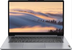 lenovo ideapad 1i thin light laptop, 14.0″ hd display, intel celeron n4020(up to 2.80 ghz), 4gb ram 64gb emmc, wifi 6, webcam, 10hr battery, windows 11 s, cloud grey, 7 in 1 accessories
