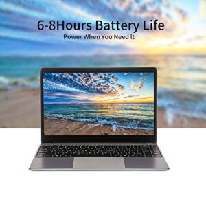 Habisder 2022 14 inch Windows 10 Laptop Computer, 8GB DDR3 RAM / 128GB SSD Notebook PC with Celeron J3455, 14.1" IPS 1366X768 IPS Display, Support 2.4G WiFi, BT, Long-Lasting Battery Laptops（Grey）