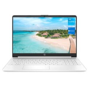 hp 15 laptop, 15.6″ hd screen, intel core i3-1115g4 processor, 16gb ram, 512gb pcie ssd, webcam, hdmi, sd card reader, wi-fi, windows 11 home, snow white