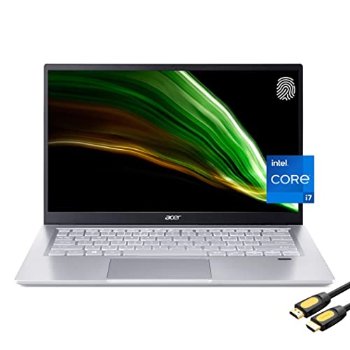 Acer Swift 3 14" FHD Thin and Light Laptop, 11th Gen Intel 4-Core i7-1165G7, Intel Iris Xe Graphics, 8GB RAM, 512GB PCIe SSD, Thunderbolt 4, WiFi 6, FP Reader, Backlit, SPS HDMI Cable, Win 10