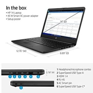 2022 Newest HP Premium 14-inch HD Laptop| Intel Celeron N4020 to 2.8GHz 8GB RAM 64GB SSD| Webcam Bluetooth HDMI USB-C Wi-Fi| Win 11 S with 1 Year MS 365| LIONEYE Bundle| Black