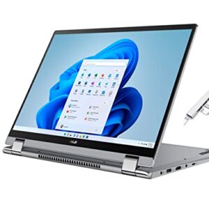 2022 Newest ASUS ZenBook 2 in 1 15.6” FHD Touch Screen Laptop | AMD Ryzen 7 5700U ( Beat i7-1165G7) | 8GB RAM | 256GB SSD | Backlit Keyboard | Windows 11 | Grey | with USB3.0 HUB Bundle