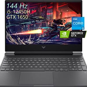 2022 HP Victus Gaming Laptop, 15.6-Inch 144Hz FHD Display, 12th Gen Core i5-12450H(Beat R7 5800H), 16GB 3200 RAM, 1TB PCIe SSD, NVIDIA GeForce GTX 1650, WiFi 6, Backlit KB, RJ-45, HDMI, Win 11 H