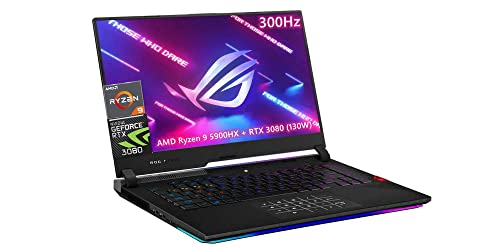 ASUS ROG Strix Scar 15 (2021) Gaming Laptop, 15.6" 300Hz FHD Display, NVIDIA GeForce RTX 3080 (130W ), Ryzen 9 5900HX，with Marvel’s Spider-Man Remastered GeForce RTX Bundle(64GB RAM | 1TB PCIe SSD)