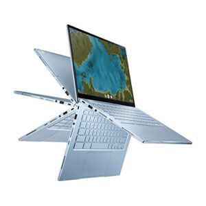 asus chromebook flip c433 2 in 1 laptop, 14″ touchscreen fhd nanoedge display, intel core m3-8100y processor, 8gb ram, 64gb emmc storage, backlit keyboard, silver, chrome os, c433ta-as384t