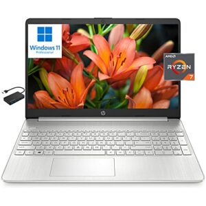 [windows 11 pro] hp 15 15.6″ hd business laptop computer, 8-core amd ryzen 7 5700u (beats i7-1180g7), 32gb ram, 1tb pcie ssd, numeric keypad, fast charge, wi-fi 6, bluetooth, long battery life, w/hub