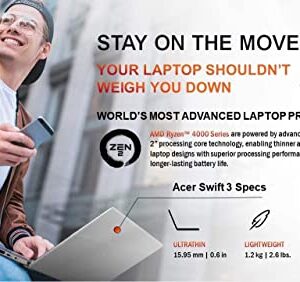 Acer Swift 3 Ultra Light Laptop AMD Ryzen 7 4700U 8-Core Processor 8GB DDR4 512GB NVMe SSD WiFi 6 Backlit Keyboard Fingerprint Reader SF314-42 Windows 11 (Renewed)