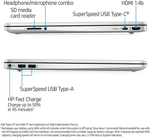 HP 2022 15.6" HD Touchscreen Laptop, AMD Ryzen 3 3250U Processor, 4GB RAM, 256GB SSD, Backlit Keyboard, HDMI, AMD Radeon Graphics, Windows 10 S, Natural Silver, W/ IFT Accessories