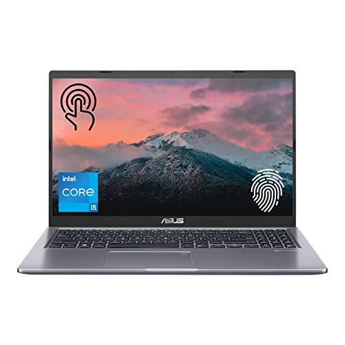 ASUS VivoBook 15 Laptop, 15.6” Full HD Touchscreen, Intel Core i5-1135G7 Processor, 12GB RAM, 512GB SSD, Webcam, Backlit Keyboard, Fingerprint Reader, HDMI, Wi-Fi, Windows 11 Home, Slate Gray