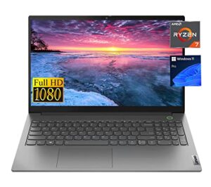 lenovo 2023 thinbook 15 15.6″ fhd ips business laptop, amd 8 cores ryzen 7 5700u up to 4.3ghz, 24gb ram 1tb ssd, fingerprint, backlit kb, wifi 6, windows 11 pro +cue accessories