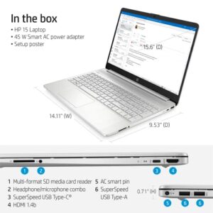 HP Windows 11 Pro 15 15.6" FHD Business Laptop Computer,11th Gen Intel Core i5-1135G7, 16GB RAM 256GB SSD, Intel Iris Xe Graphic, Numeric Pad, Long Battery Life, Wi-Fi 5, Bluetooth 4.2, USB, w/Battery