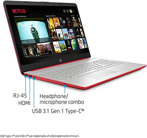 2020 HP 15.6" HD LED Display Laptop, Intel Pentium Gold 6405U Processor, 4GB DDR4 RAM, 128GB SSD, HDMI, Webcam, WI-FI, Windows 10 S, Scarlet Red