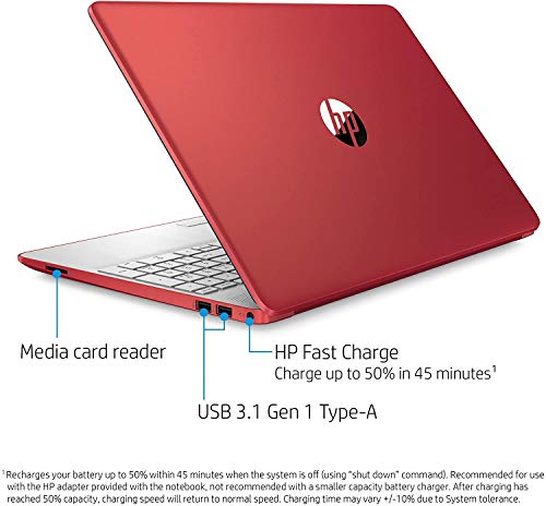 2020 HP 15.6" HD LED Display Laptop, Intel Pentium Gold 6405U Processor, 4GB DDR4 RAM, 128GB SSD, HDMI, Webcam, WI-FI, Windows 10 S, Scarlet Red