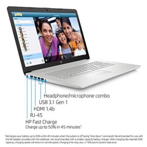 2020 New HP 17-by3063st 17.3 HD Display Notebook, Intel i3-1005G1, 8GB Memory, 128GB SSD 1TB Hard Drive, Windows 10, Silver (Renewed)