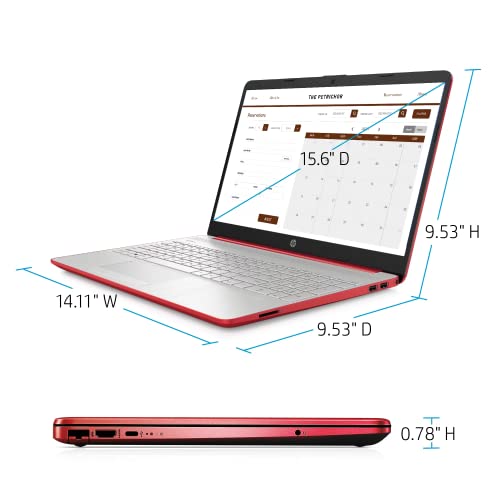 HP Newest 15.6" HD Laptop Computer, Intel Quad-core Pentium Processor, 16GB RAM, 1TB SSD, Office 365 1-Year, Numeric Pad, Webcam, Ethernet, Wi-Fi, Bluetooth, Windows 11 Home(S Mode), Red, /Battery