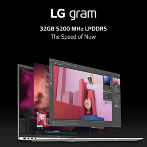 LG gram (2022) 17Z90Q Ultra Lightweight Laptop, 17" (2560 x 1600) IPS Display, Intel Evo 12th Gen i7 1260P Processor, 32GB LPDDR5, 2TB NVMe SSD, FHD Webcam, WiFi 6E, Thunderbolt 4, Windows 11, Gray