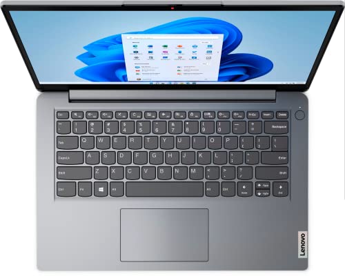 Lenovo Ideapad 1i Thin Light Laptop, 14.0" HD Display, Intel Celeron N4020(up to 2.80 GHz), 4GB RAM, 64GB eMMC + 128GB PCIe SSD, WiFi 6, Webcam, 10Hr Battery, Windows 11 S, Cloud Grey