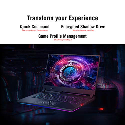 ASUS ROG Strix Scar 15 (2021) Gaming Laptop, 15.6” 165Hz IPS QHD, NVIDIA GeForce RTX 3080, AMD Ryzen 9 5900HX, 32GB DDR4, 1TB SSD, Opti-Mechanical Per-Key RGB Keyboard, Windows 10 Pro, G533QS-XS98Q