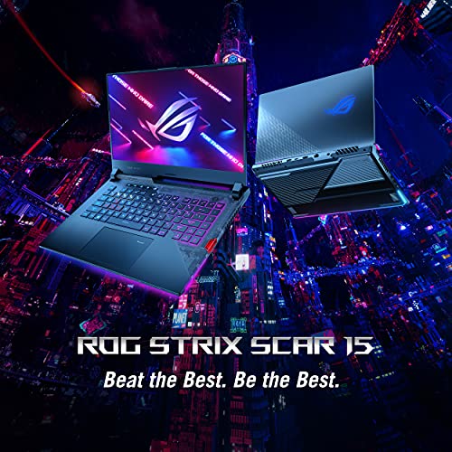 ASUS ROG Strix Scar 15 (2021) Gaming Laptop, 15.6” 165Hz IPS QHD, NVIDIA GeForce RTX 3080, AMD Ryzen 9 5900HX, 32GB DDR4, 1TB SSD, Opti-Mechanical Per-Key RGB Keyboard, Windows 10 Pro, G533QS-XS98Q