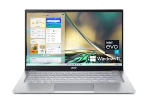 acer swift 3 intel evo thin & light laptop | 14″ qhd 100% srgb | intel core i7-1260p | intel iris xe graphics | 16gb lpddr4x | 512gb ssd | killer wi-fi 6e ax1675 | windows 11 home | sf314-512-78jg