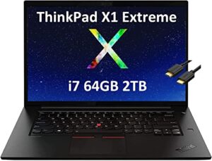 lenovo thinkpad x1 extreme gen 3 15.6″ fhd (intel 6-core i7-10750h, 64gb ram, 2tb pcie ssd, gtx 1650 ti) mobile workstation laptop, 2 x thunderbolt 3, backlit, fingerprint, ist hdmi, win 11 pro