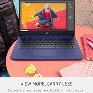 HP 14 Laptop, Intel Celeron N4020, 4 GB RAM, 64 GB Storage, 14-inch Micro-edge HD Display, Windows 10 Home, Thin & Portable, 4K Graphics, One Year of Microsoft 365 (14-dq0010nr, 2021, Indigo Blue)