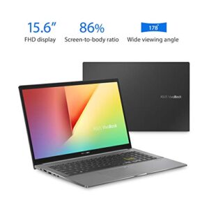 ASUS VivoBook S15 S533 Thin and Light Laptop, 15.6” FHD Display, Intel Core i5-1135G7 CPU, 8GB DDR4 RAM, 512GB PCIe SSD, Wi-Fi 6, Windows 11 Home, AI Noise-Cancellation, Indie Black, S533EA-DH51