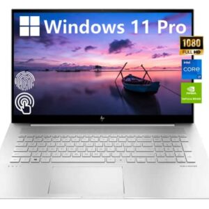 HP Envy 17.3" FHD Touchscreen Business Laptop, Intel Core i7-1165G7, Windows 11 Pro, 64GB RAM, 2TB SSD, Backlit Keyboard, GeForce MX450, Long Battery Life, Durlyfish