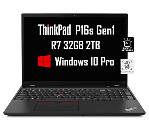 ThinkPad P16s 16” WUXGA (AMD Ryzen 7 PRO 6850U, 32GB DDR5 RAM, 2TB PCIe SSD, Radeon 680M Graphics) Workstation Business Laptop, Backlit, Fingerprint, Wi-Fi 6E, 3-Year Warranty, Win 10 / Win 11 Pro