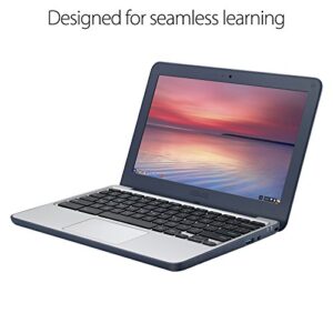 ASUS Chromebook C202XA Rugged & Spill Resistant Laptop, 11.6" HD, 180 Degree, MediaTek 8173C Processor, 4GB RAM, 32GB Storage, MIL-STD 810G Durability, Blue, Education, Chrome OS, C202XA-YB04-BL