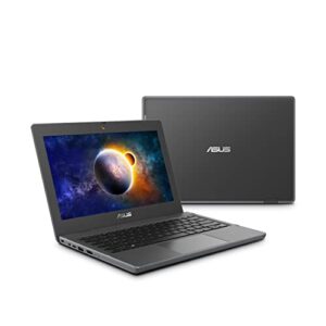 ASUS BR1100 Laptop, 11.6" HD Anti-Glare Display, 180 Degree, Celeron N4500, 4GB, 64GB SSD, MIL-STD 810H Durability, Tamper/Spill-Resistant Keyboard, TPM 2.0, Windows 10 Pro, Dark Grey, BR1100CKA-502Y