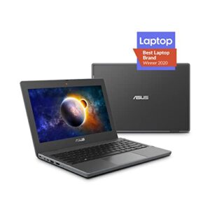ASUS BR1100 Laptop, 11.6" HD Anti-Glare Display, 180 Degree, Celeron N4500, 4GB, 64GB SSD, MIL-STD 810H Durability, Tamper/Spill-Resistant Keyboard, TPM 2.0, Windows 10 Pro, Dark Grey, BR1100CKA-502Y