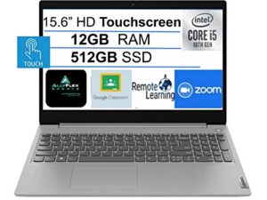 lenovo newest 15 ideapad 3 15.6″ hd touch screen laptop, intel quad-core i5 up to 3.6ghz (beats i7-8550u), 12gb ddr4 ram, 512gb ssd, webcam, wifi 5, hdmi, windows allyflex mp
