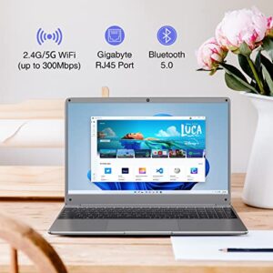 ECOHERO Windows 11 Laptop, 15.6 inches FHD(1920 x 1080) IPS Display, Intel Core i3-5005U, 12GB RAM and 512GB SSD Laptop Computer, 2.4G/5G WiFi, BT4.2 and RJ45, Full Functional Type C, Space Gray