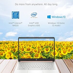 HP 14 Laptop, Intel Celeron N4020, 4 GB RAM, 64 GB Storage, 14-inch Micro-edge HD Display, Windows 10 Home, Thin & Portable, 4K Graphics, One Year of Microsoft 365 (14-dq0030nr, 2021, Pale Rose Gold)