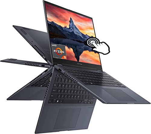 ASUS Vivobook S 14 Flip Foldable Business Laptop 2023 Newest, 14 Inch FHD+ Touchscreen, AMD Ryzen 5 5600H Up to 4.2GHz, 16GB RAM 1TB SSD, Numberpad, Fingerprint, Win11, Blue +GM Accessories