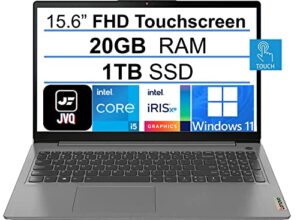lenovo newest 15 ideapad 3 15.6″ fhd touchscreen laptop, 11th gen intel i5-1135g7(beat i7-1065g7), 20gb ddr4 ram, 1tb ssd, webcam, backlit keyboard, wifi 6, usb-c, hdmi, windows 11s+jvq mp