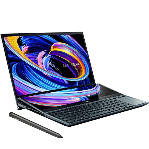 ASUS ZenBook Pro Duo 15.6" Touch 4K UHD OLED Laptop (Intel i7-12700H 14-Core 2.30GHz, 16GB LPDDR5, 1TB SSD, GeForce RTX 3060 6GB, Active Pen, Backlit KYB, WiFi 6E, Win 11 Home) w/Dockztorm Dock