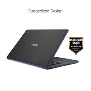 Asus 14'' Chromebook (Latest Model), Intel Celeron Dual Core Processor, 4GB RAM, 32GB eMMC Military-Grade Durability, Spill Resistant Keyboard, Long Battery Life, NLY MP, Chrome OS ‎Dark Blue