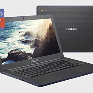 Asus 14'' Chromebook (Latest Model), Intel Celeron Dual Core Processor, 4GB RAM, 32GB eMMC Military-Grade Durability, Spill Resistant Keyboard, Long Battery Life, NLY MP, Chrome OS ‎Dark Blue