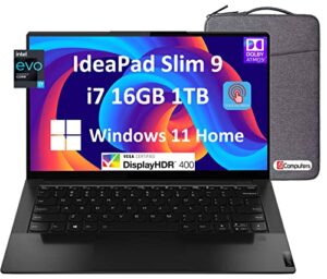 lenovo ideapad slim 9 9i pro 14itl5 14″ 4k uhd touchscreen (intel 4-core i7-1195g7, 16gb ram, 1tb pcie ssd) business laptop, backlit, fingerprint, 2 x thunderbolt 4, ir-webcam, windows 11 home