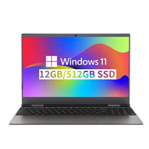 bmax laptop 15.6″, 12gb ddr4 ram 512gb ssd, intel celeron n5095 quad core processor (up to 2.9ghz), 2k fhd ips display, windows 11 gaming laptop thin traditional computers expandable 1tb ssd